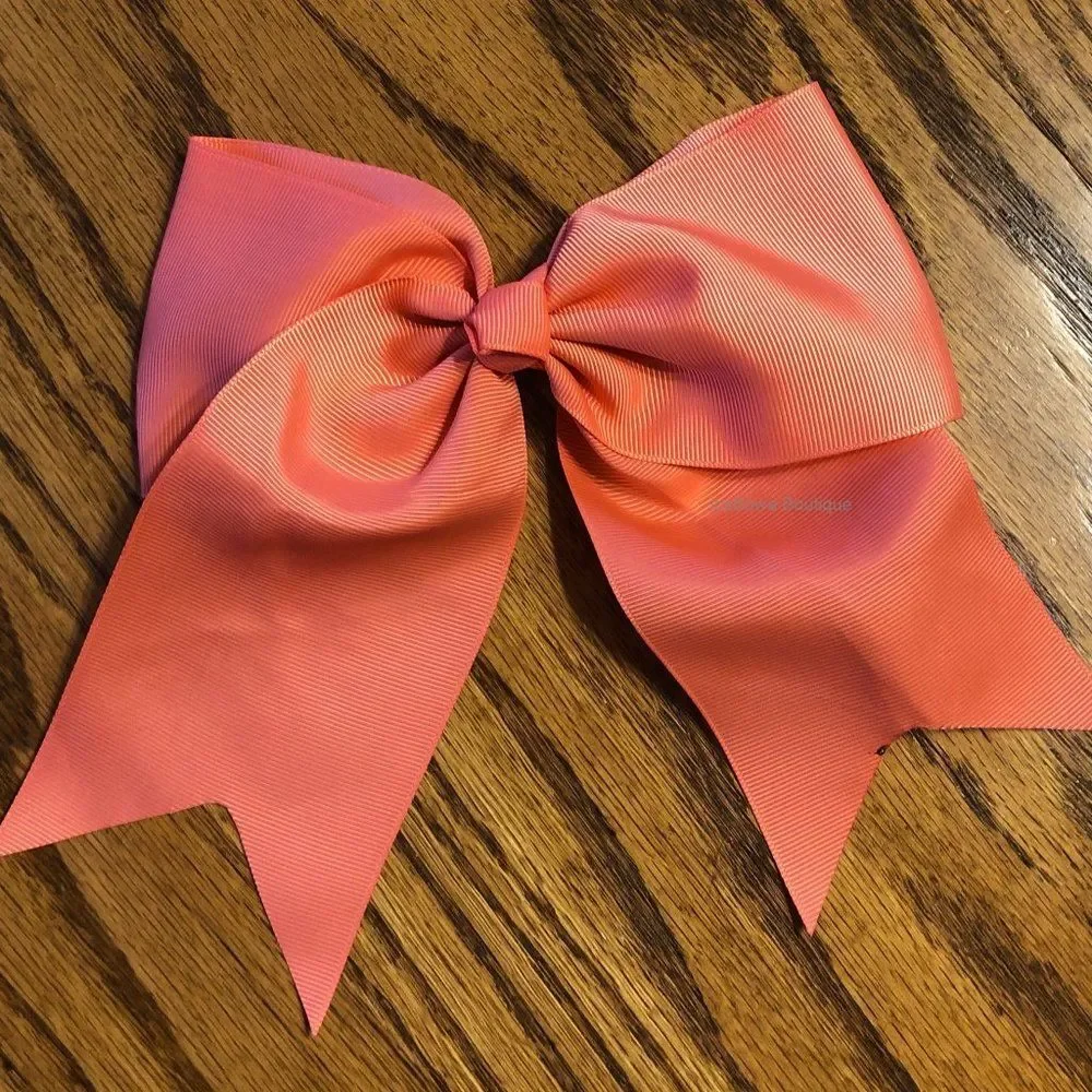 Salmon Solid Cheer Bow  5B2840  Handmade NWT Boutique